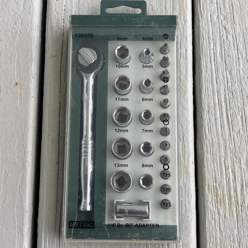 Vintage Companion 930379 24 Pc Metric Socket Set 1/4" Drive Ratchet Bits Sears